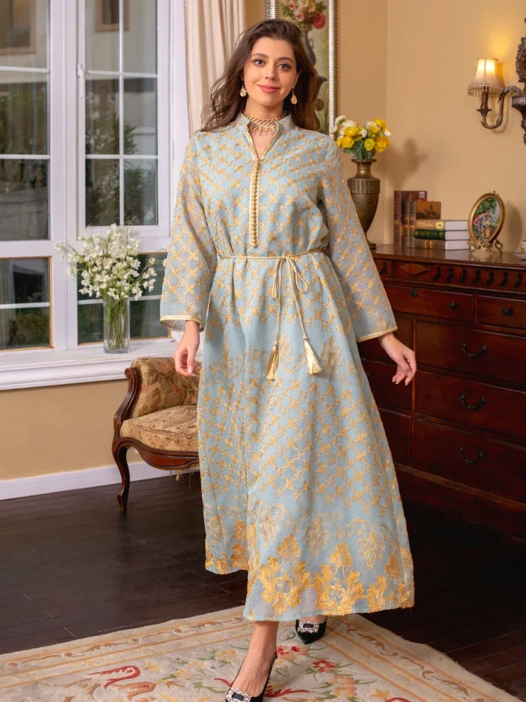 무슬림세트 라마단 질밥 2 피스 세트, 이슬람 여성 히잡 드레스, 기도복, 아바야 롱 키마르 아랍 가운, 이슬람 의류 로브 11 Eid Ramadan 파티 원피스 여성용 무슬림 아바야 자수 가운, 라르고스 모로코 카프탄 가운, 두바이 아랍어 기모노 가운, 겉옷