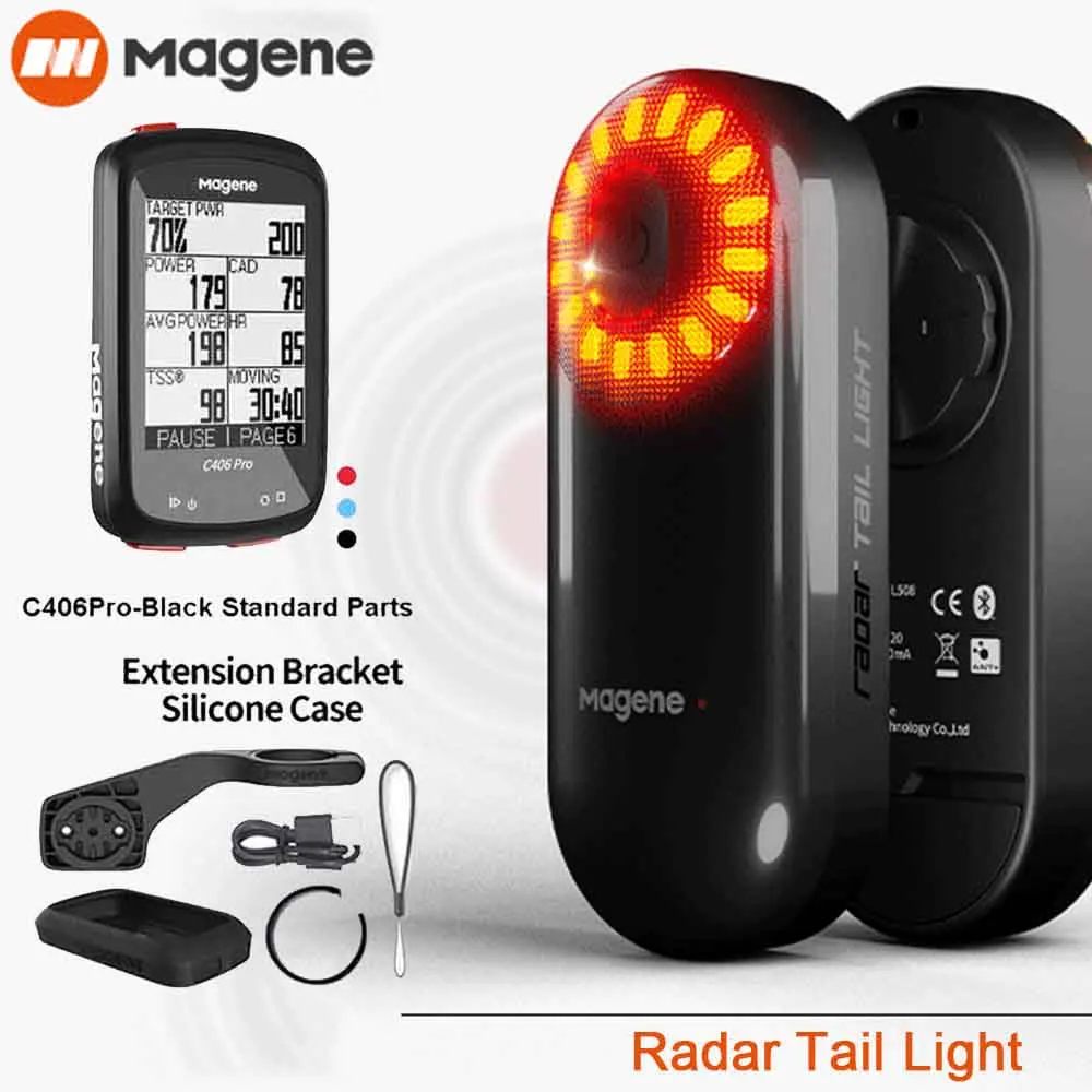 

Magene L508 Radar Tail Light Smart Bicycle Taillight Smart Bike Brake Light Radar Cycling Safely Warning Lamp for Phone APP
