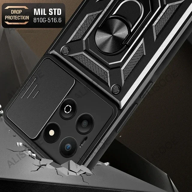 312687-a8776b.jpg حافظة Funda لهاتف Honor X7C 4G، عدسة كاميرا منزلق، حامل حلقي، غطاء هاتف مقاوم للصدمات لهاتف Honor X7C Capa