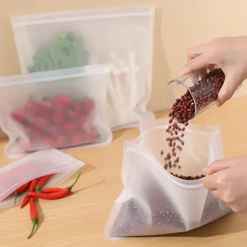Fresh Keeping Bags Plastic Food Storage Bags Food Storage Bags Plastic Zip Lock Bags Plastic Packaging Bags Reusable Food Storage Bag Refrigerator Food Freezer Bag Leakproof Container Fruit Veggie Snack PE Contain