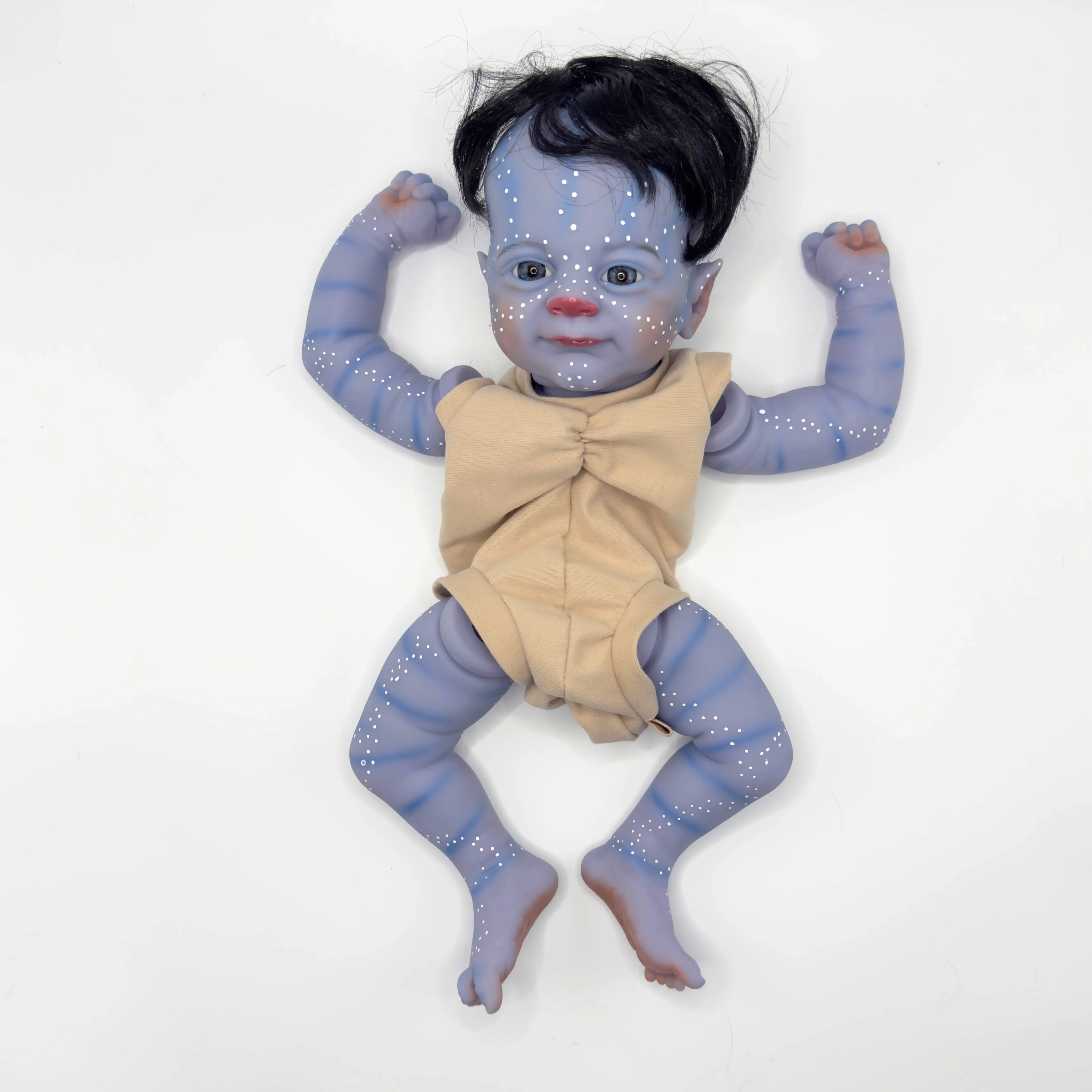 

19inch Fairy Woodland Lifelike Reborn Doll Kit Blue skin Already Painted Unfinished Doll Parts DIY Children Toys