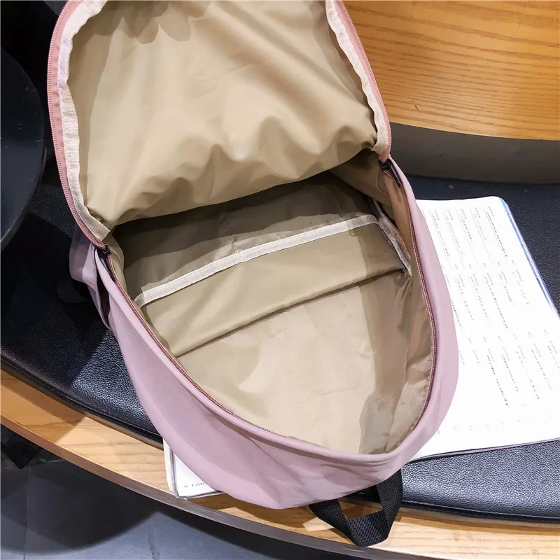 Zaino in tela solida HOCODO per adolescenti borsa da scuola Casual di grande capacità zaino da viaggio semplice College Wind Mochila - immagine 4
