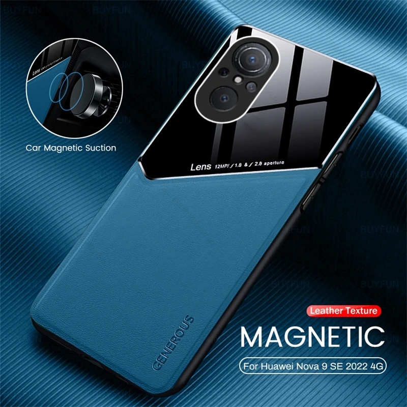 iphone se wallet case for huawei nova 9 se case leather car magnetic holder phone cover hauwei hawei huwei nova 9 se 9se soft frame shockproof fundas iphone se waterproof case