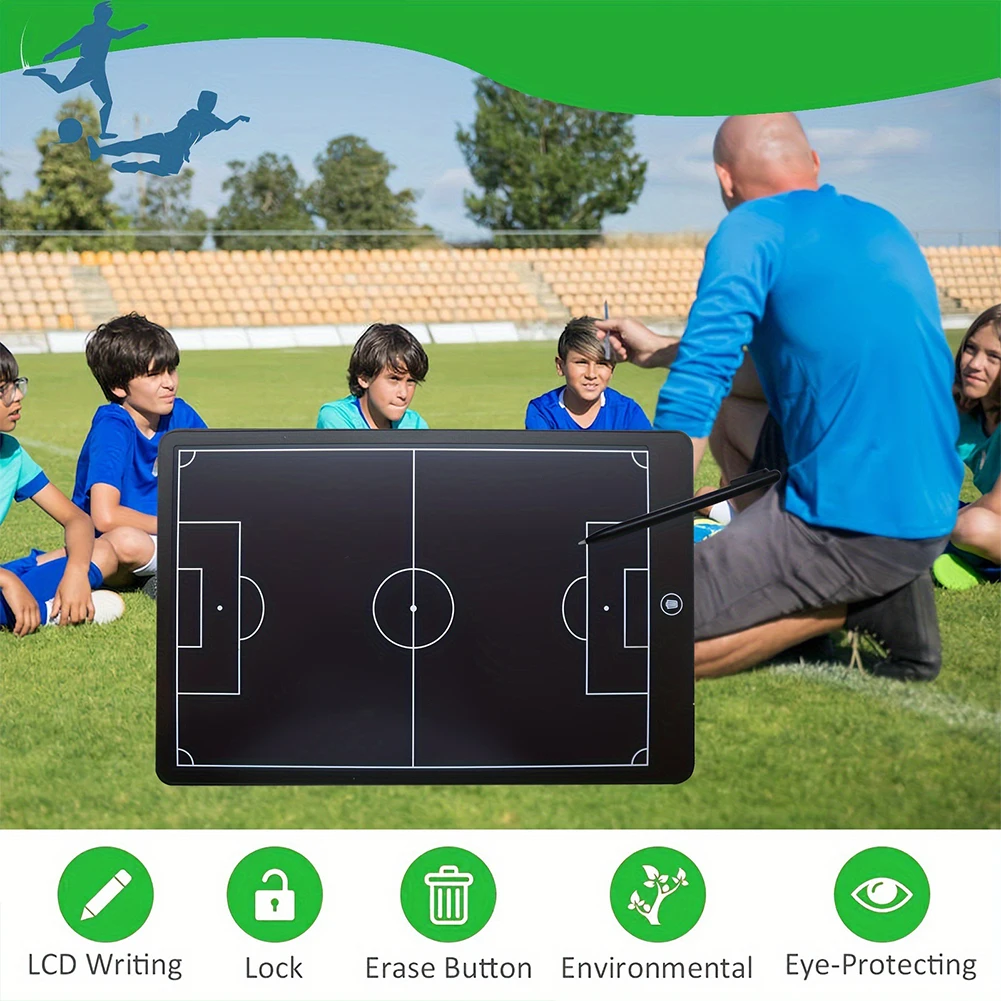 16 Inch LCD Electronic Football Coach Board with Pen Strategy Marker Board for Football Coach Marker Training Writing Tablet