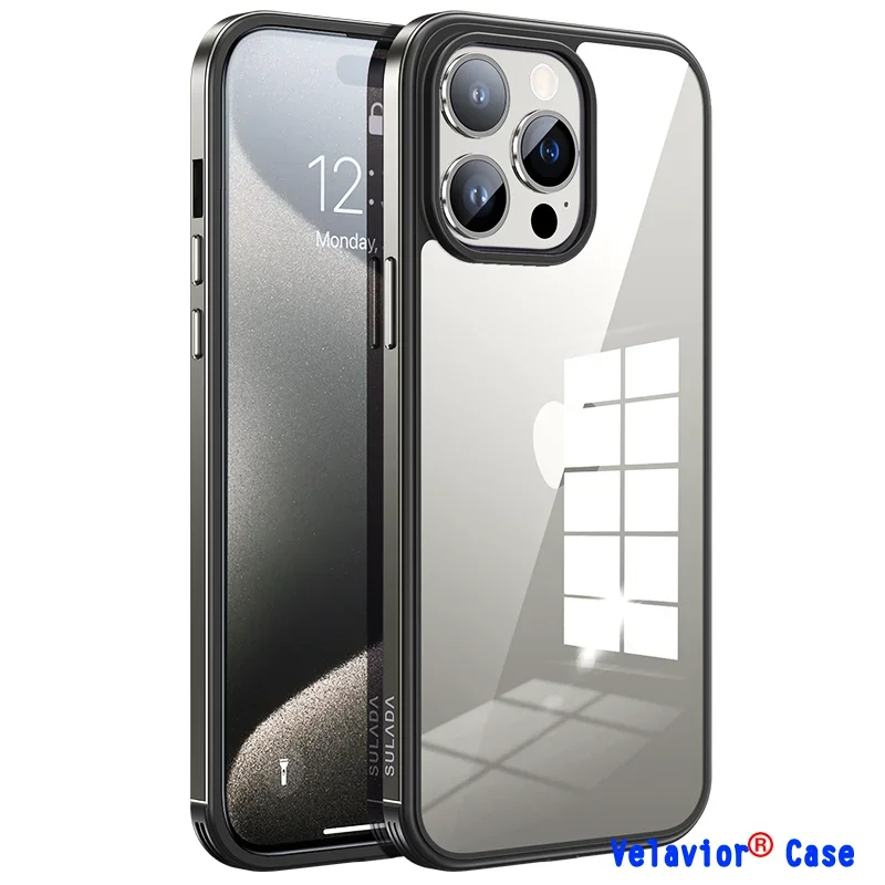 For IPhone 15 Pro Case for IPhone15 Pro Max 14 Plus 13 12 11 SE 2022 X 15Pro IPhone15 Phone Luxury Natural Titanium Bumper Case