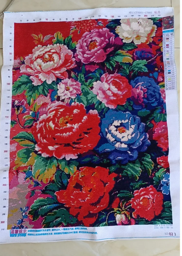 Handmade cross stitch China-Chic peony 2