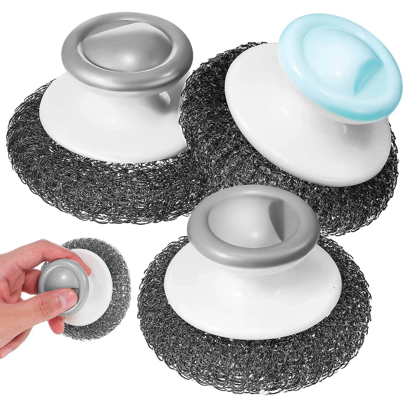 

3pcs Multipurpose Scrubbers Kitchen Cleaning Brushes Stoves Pots Pens Scrubbers with Handle