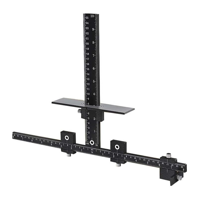 

Cabinet Hardware Jig Tool Adjustable Punch Locator Drill Guide Jig Wood Drilling Dowelling Tools For Handles Black