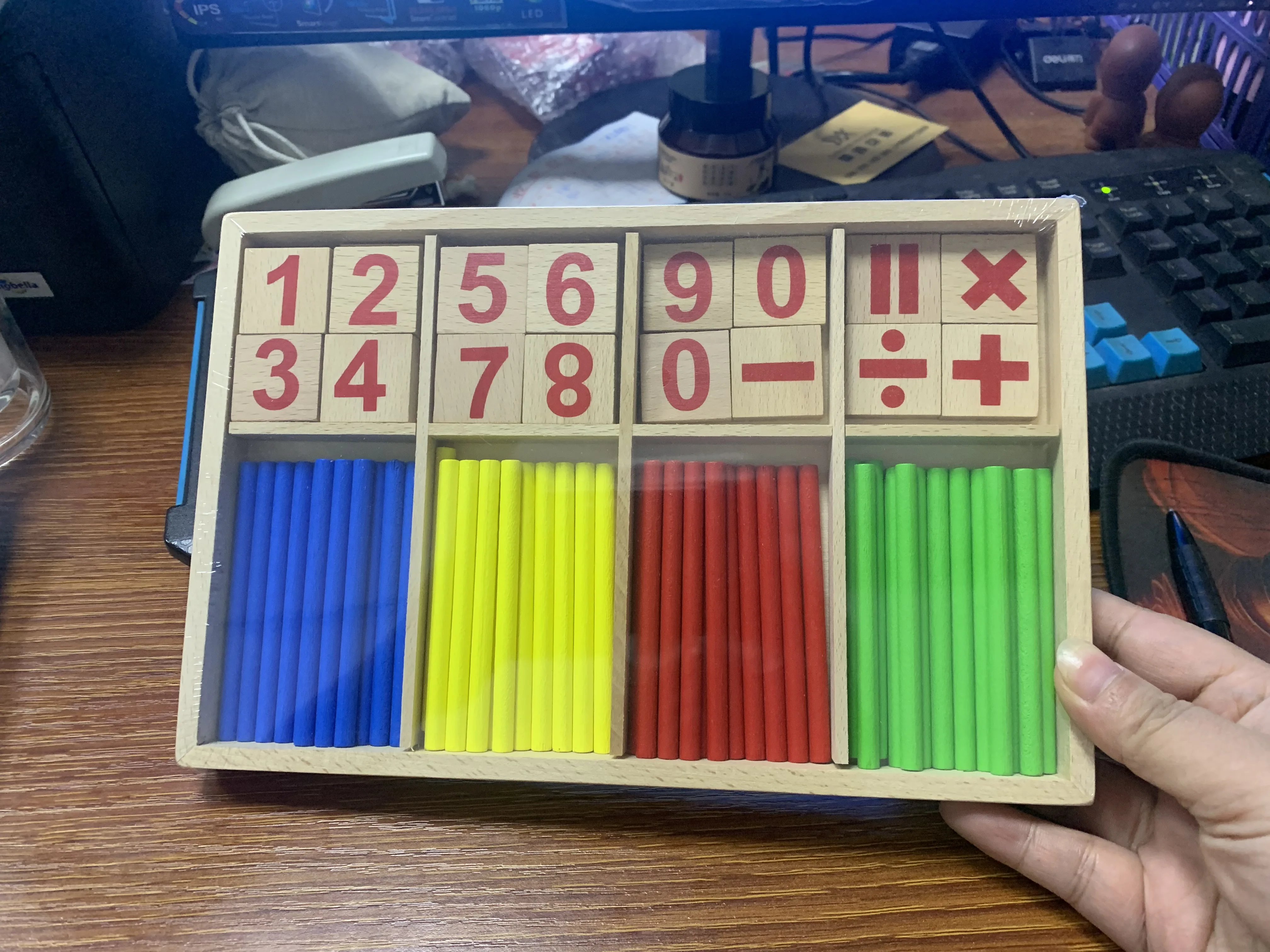 Montessori Teaching Wooden Toys Children Math Counting Stick Toys Preschool Educational Math Arithmetic Teaching Aids Kids Gift