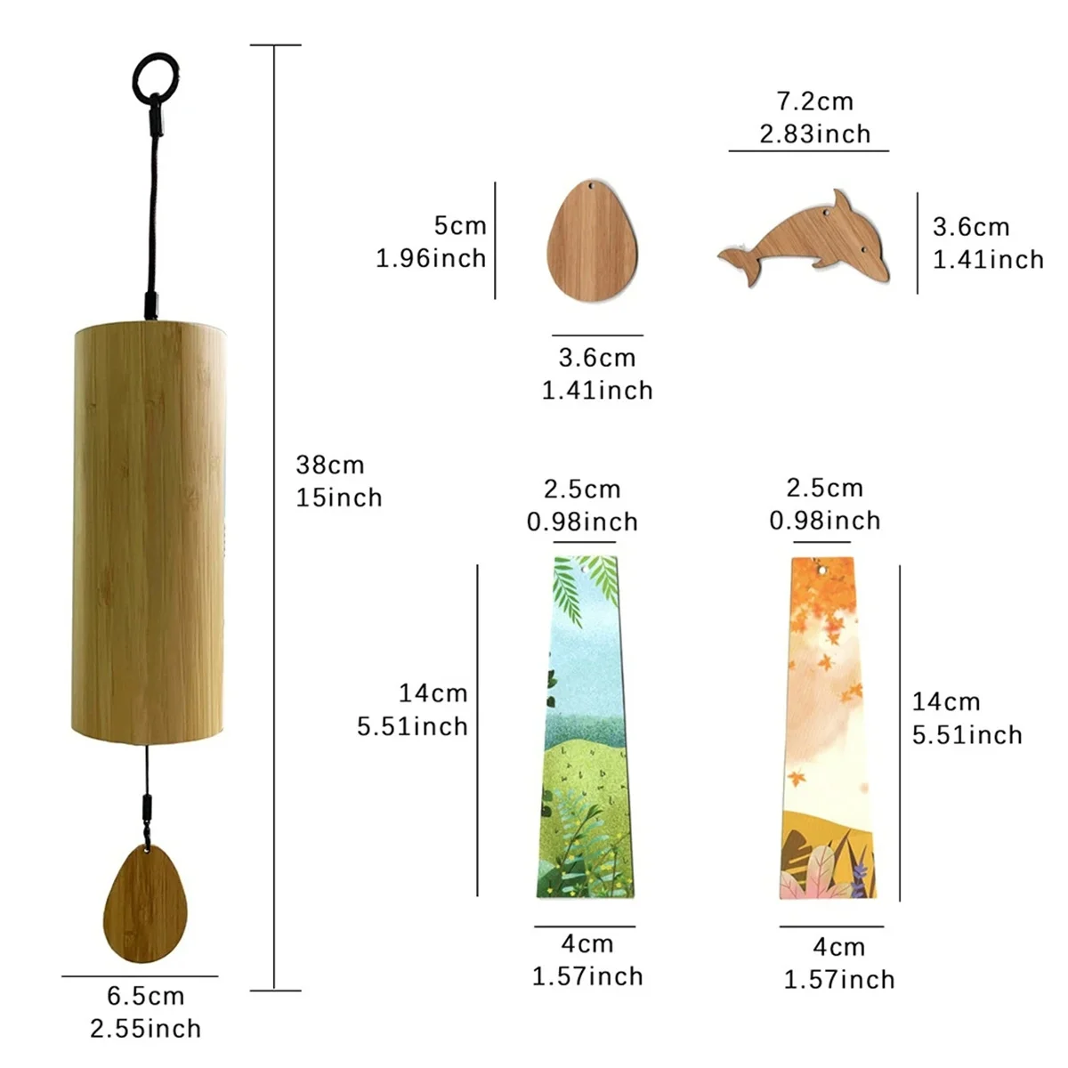 Bamboo Wind Chimes Set 8 Tone Rods Windchimes for Outdoor Garden Patio Home Decoration Meditation Relaxation outdoor wind chimes