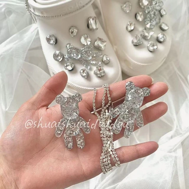 NEW Fashion Shoes Charms Designer Croc Charms Bling Rhinestone Girl Crystal  Diamond Gem Decoration Metal Pearl Crown Accessories - AliExpress