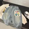 2024 New Casual and Comfortable Pants Little Kids with Stylish Side Pockets Ground White Boy Jeans MINISO Spring 1