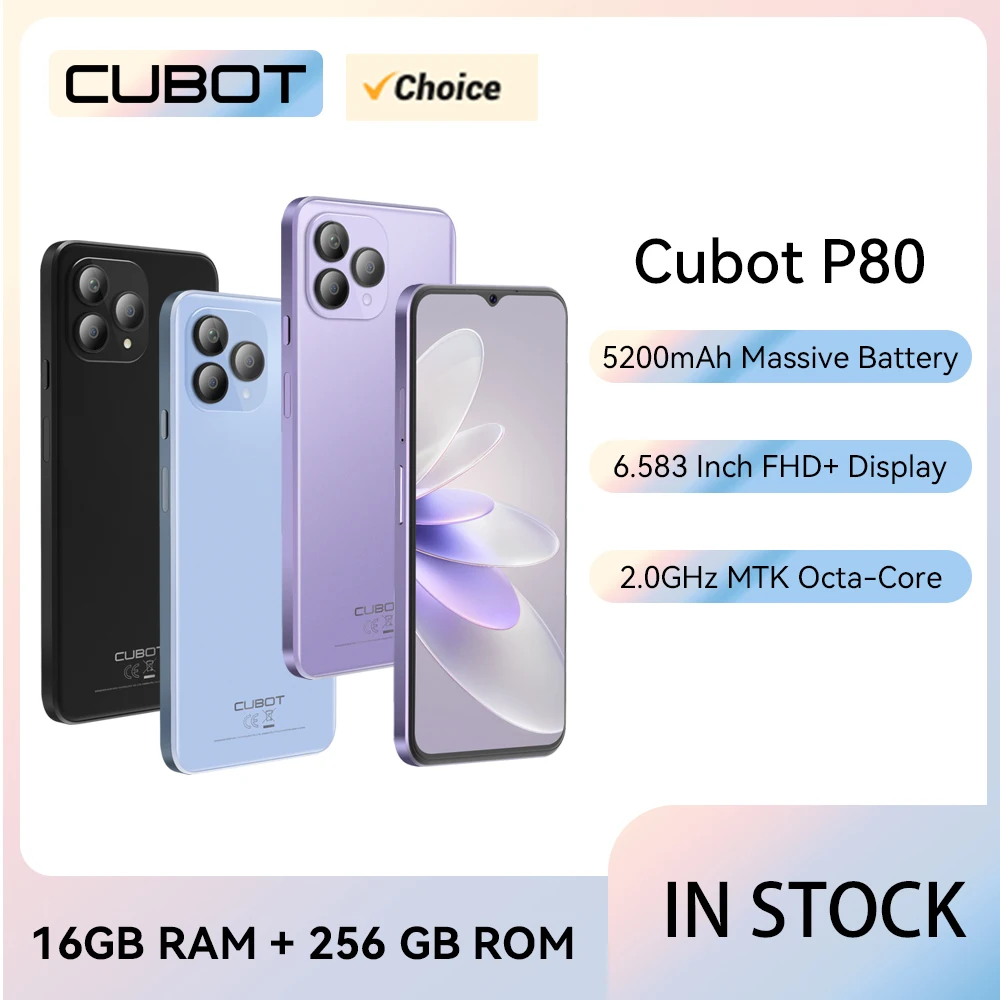 Cubot グローバルバージョン Android スマートフォン P80、Android 13 