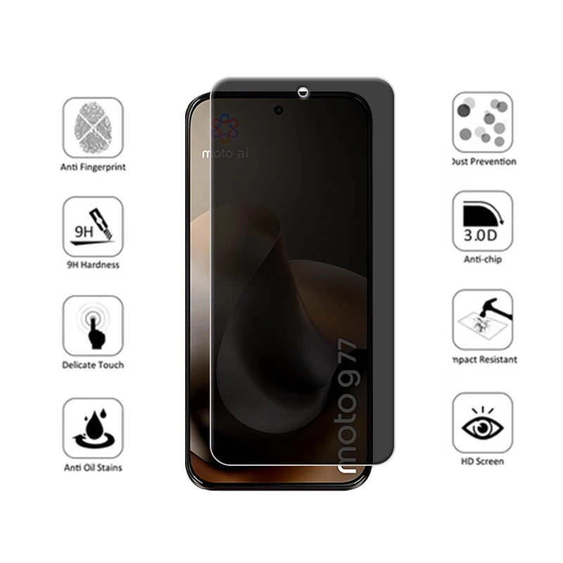 Moto G77 Privacy Tempered Glass Screen Protector - Anti-Spy Cover, 1-4 Pack