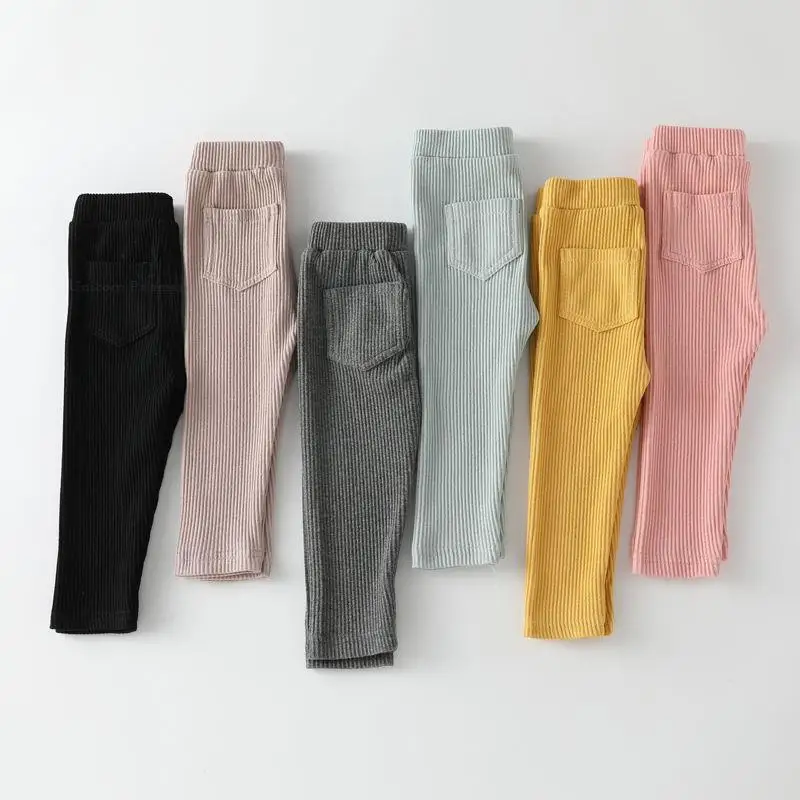 Candy Color Girls Pants Spring Autumn Long High Waist Trousers for Kids Baby Girls Boy Cotton Soft Leggings Sweatpant