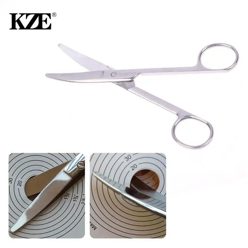 Ostomy Bags Scissors Round Head Curved Design For Prevent Puncturing Of