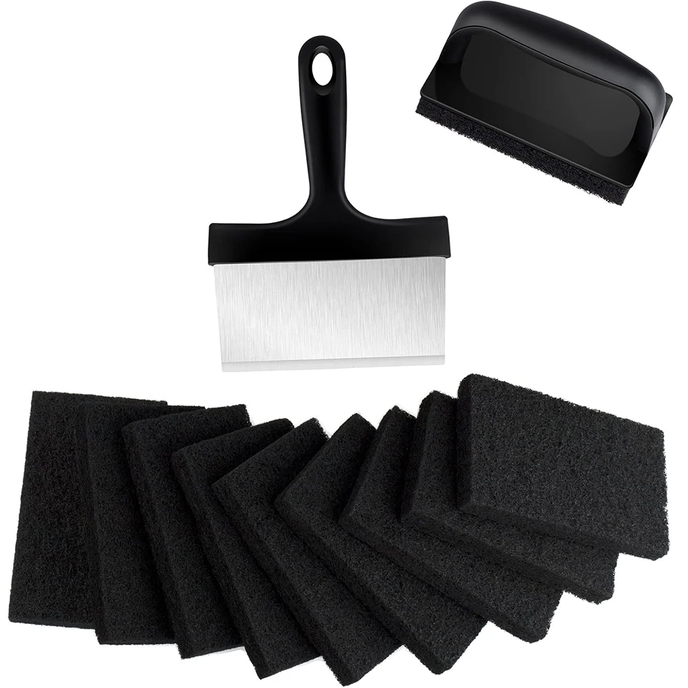 LMETJMA Blackstone Griddle Cleaning Kit Flat Top Grill Accessories Cleaner Tools Set Griddle Scraper Scouring Pads JT268 12 Pcs