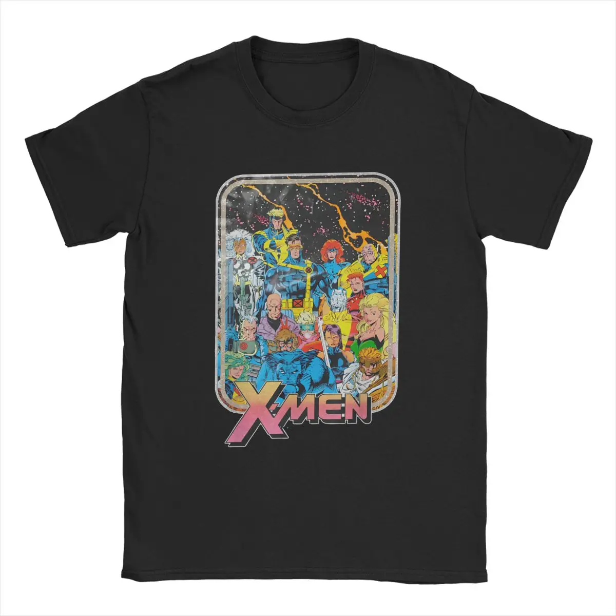 

Мужские Винтажные комиксные футболки Marvel X-Men, забавные хлопковые футболки с круглым вырезом и коротким рукавом, футболка 4XL, 5XL, 6XL, одежда