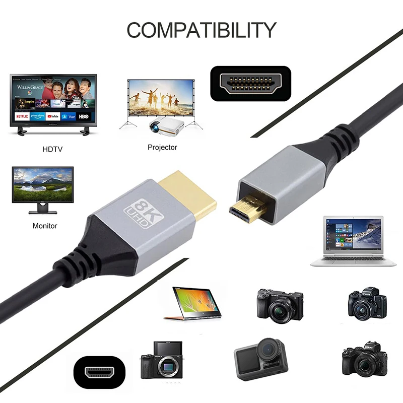 Câble HDMI eARC 8K60Hz 2.1 48Gbps Dolby Vision - Cibertek
