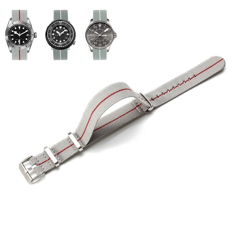 Premium NATO Nylon Watch Band - Black & Green, Sweat-Absorbent and Woven Design