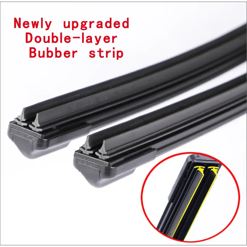 Car Windshield Wiper blades Universal Soft Double layer Rubber Frameless Bracketless car wipers 14" 16" 19" 20" 21" 22" 24"26" - Image 5