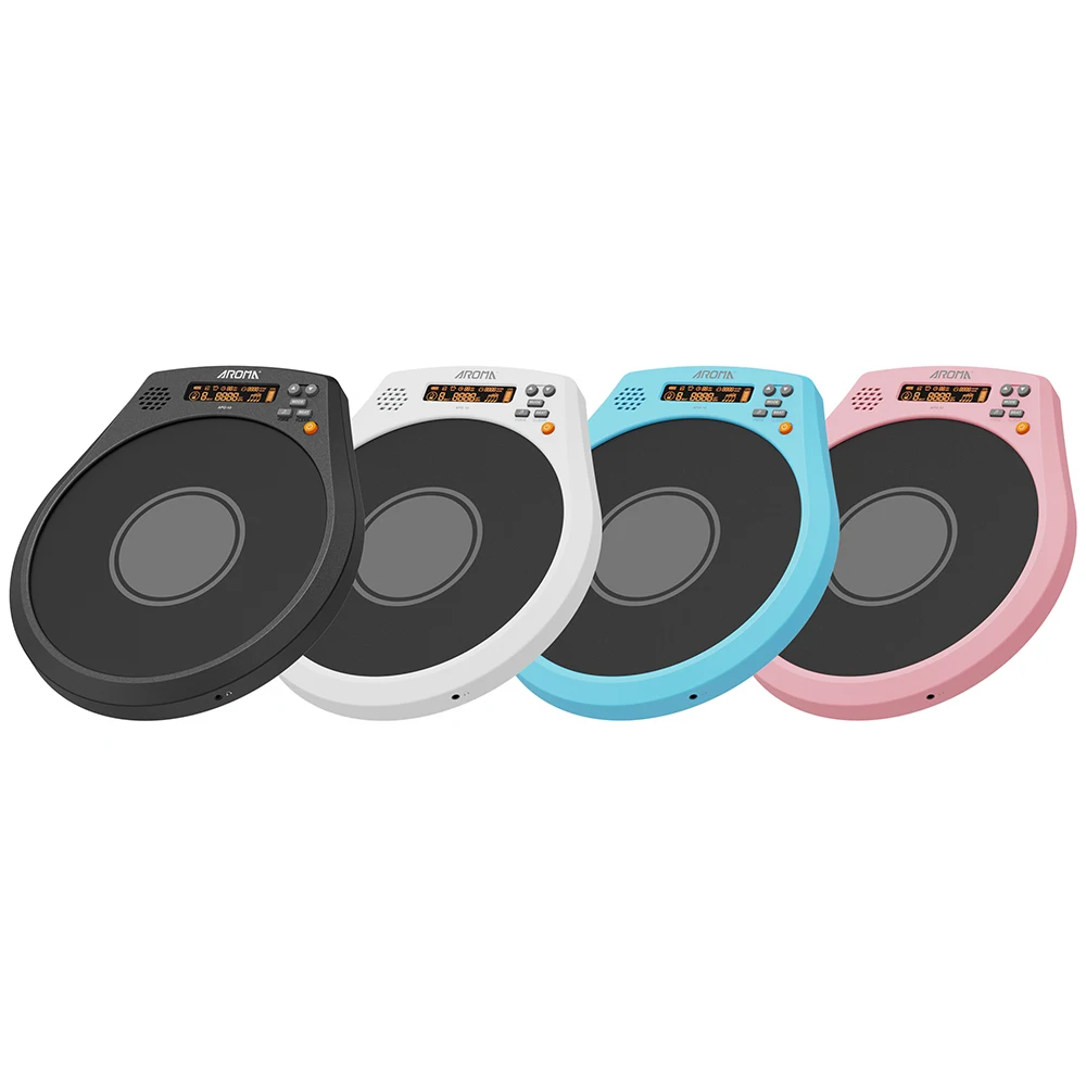 AROMA Electronic Dumb Drum Pad Rechargeable Multifunction Digital 3 IN1Digital Metronome Practice Drum with Speed Detection