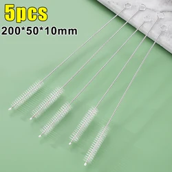 Reusable Long Straw Cleaning Brush Kit with Nylon Bristles and Stainless Steel Handle for Baby Bottles and Cups (M- 5pcs)