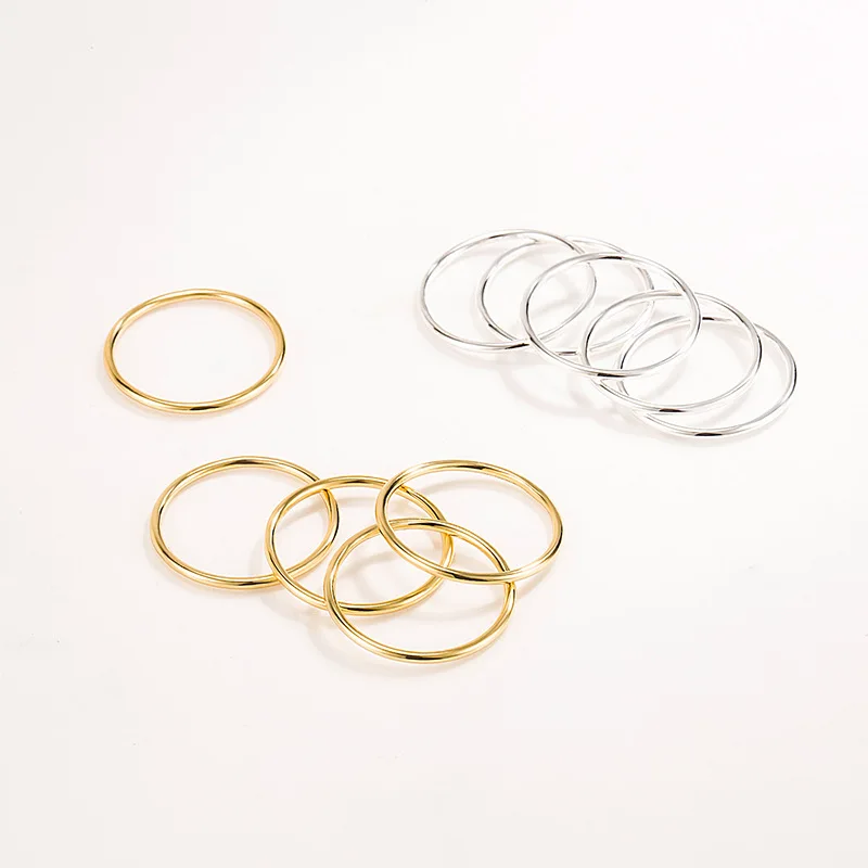 Silver Rings Gold Color Stackable Dainty for Women