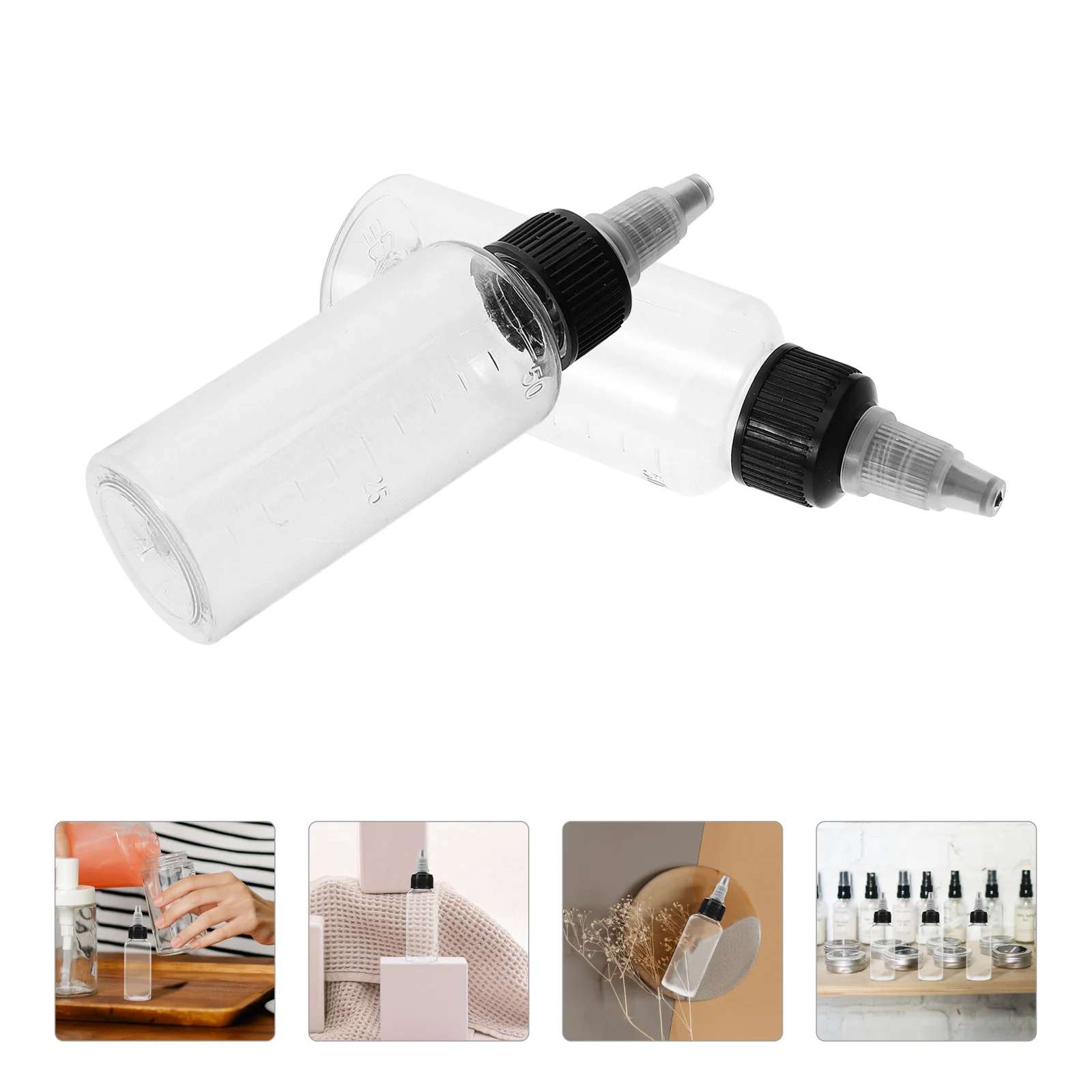 

10 Pcs Solvent Bottle Portion Liquid Squirt Dispensing Airbrush Plastic Dispenser with Scale Empty