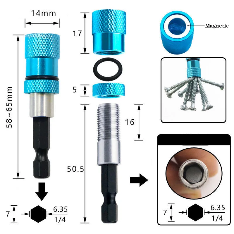 

Connecting Rod Bit Holder Power Tool Bit Holder Drill Bits Extension Bar Quick Release Electric Drill Wind Batch