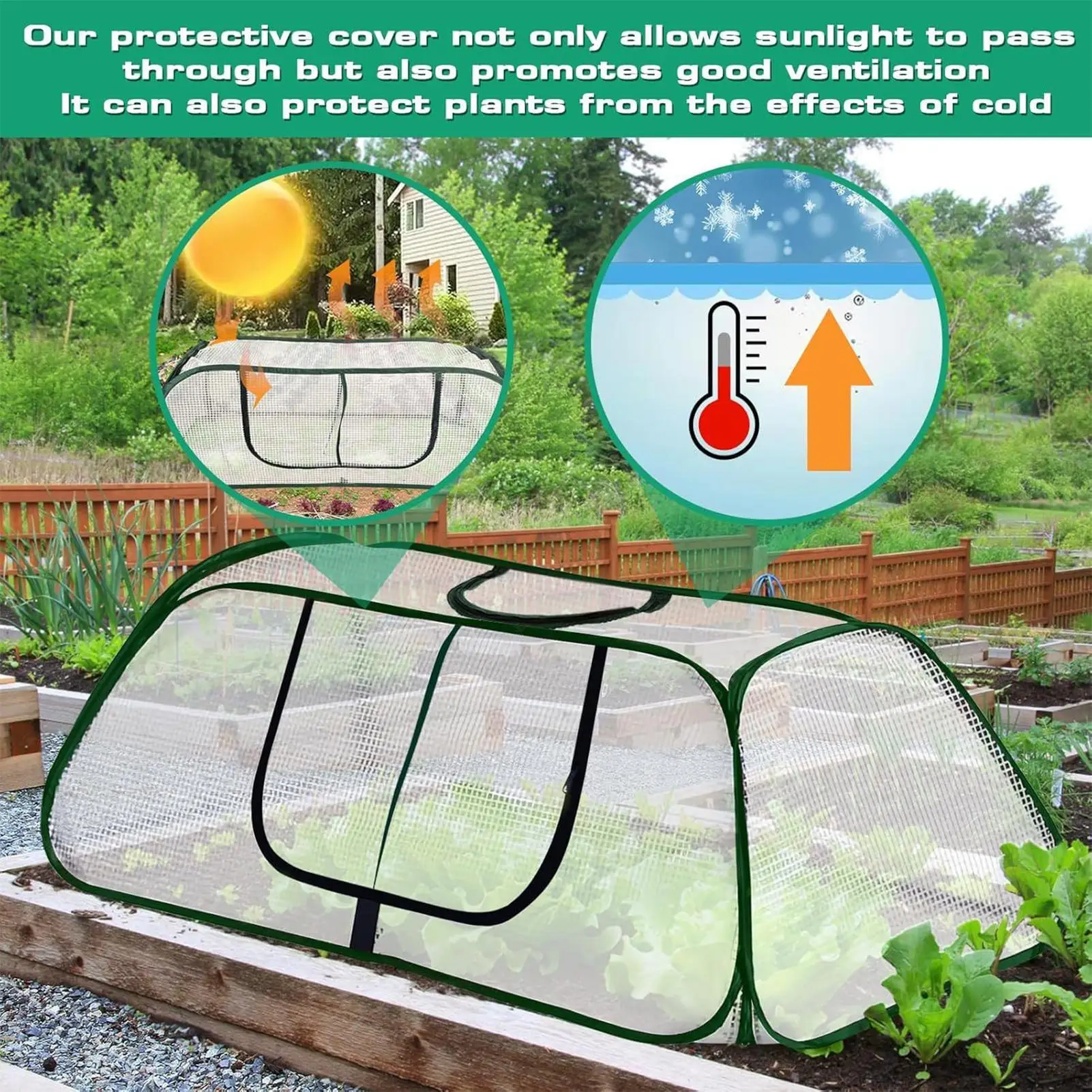 Greenhouse Portable Protector with Door PVC UV Resistant Flower Accelerator Tents for Vegetable Fruits Seedling Flower Gardening