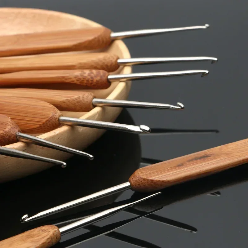 Premium Bamboo Crochet Hooks & Knitting Needles Set - Yarn Weaving & Crafting Tools (0.5mm-6.0mm)