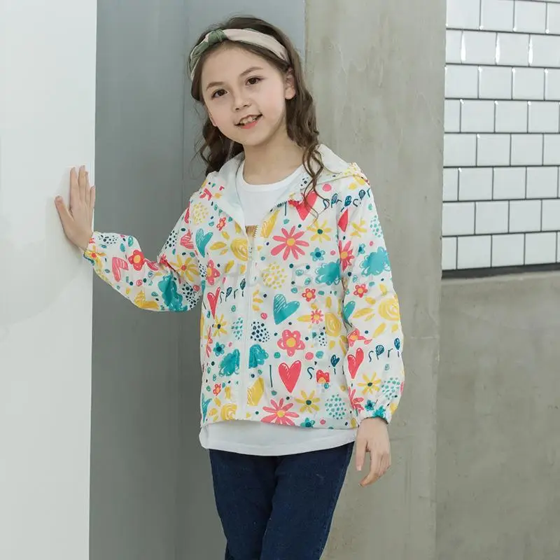 top Outerwear & Coats Rainbow Coats for Girls Full Sleeve Wind Outwear Spring Autumn Toddler Girls Clothing Animal Cartoon Jackets Children's Coat light green jacket