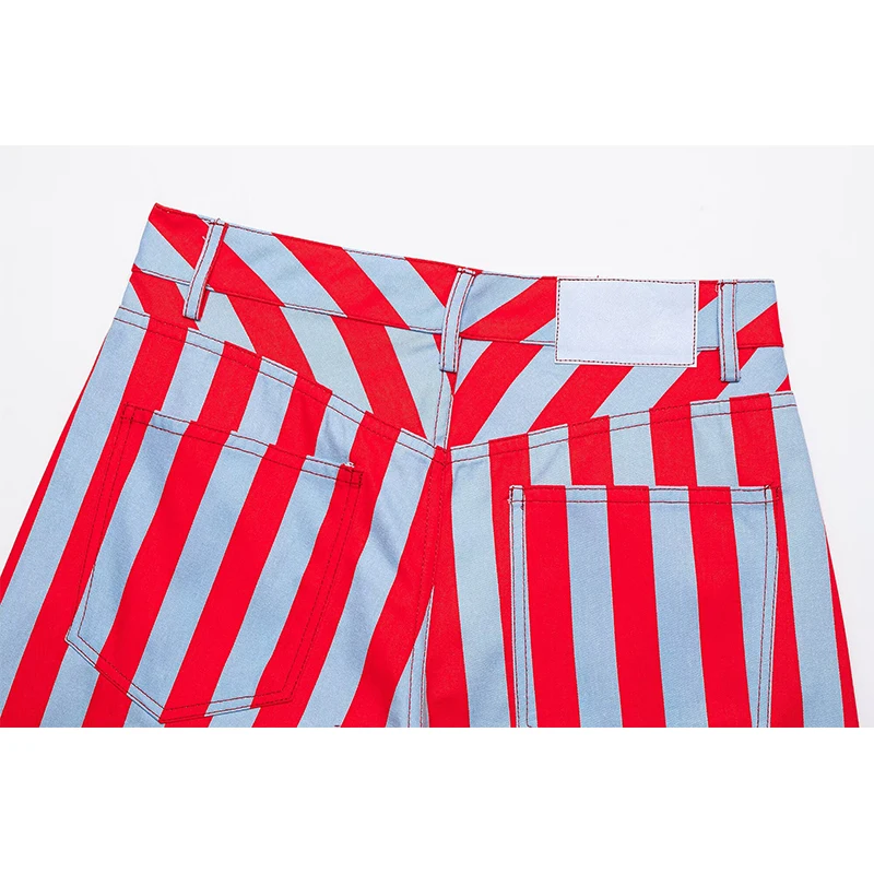 Women's Shorts Fashion Striped Casual Shorts Summer Women High Waist Shorts - 5