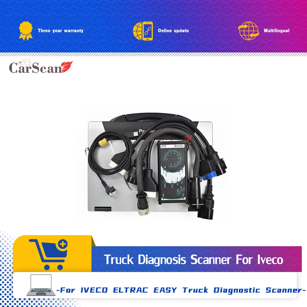 

V14.1 for IVECO ELTRAC EASY ECI diagnostic tool with Eltrac For IVECO ECI Diagnostic Scanner Tool with CF52 laptop