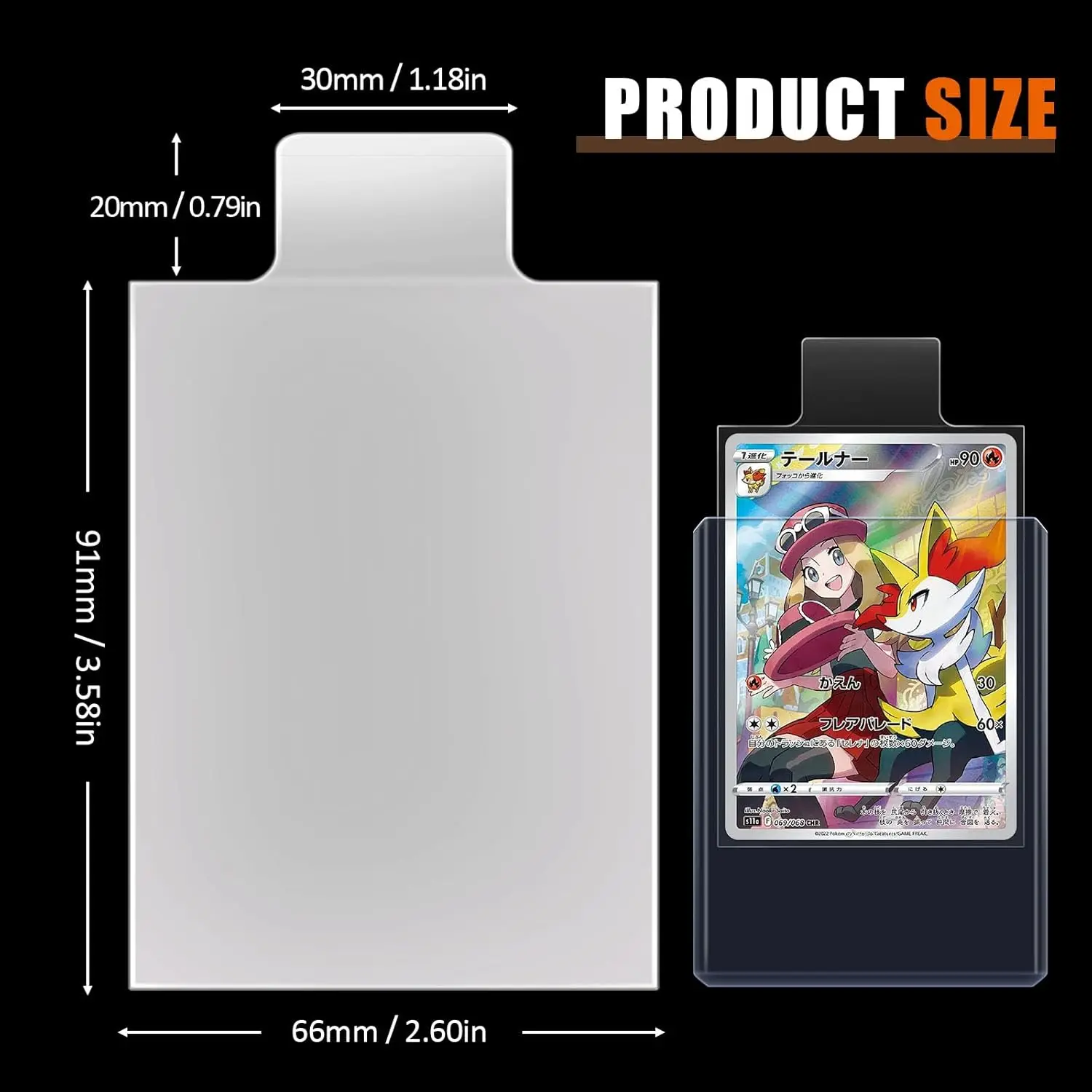 100-1000pcs 65*90mm Raised Type Card Sleeves Fit For Pokemon YuGiOh Game Cards Protector Trading Folder Transparent Case Holder