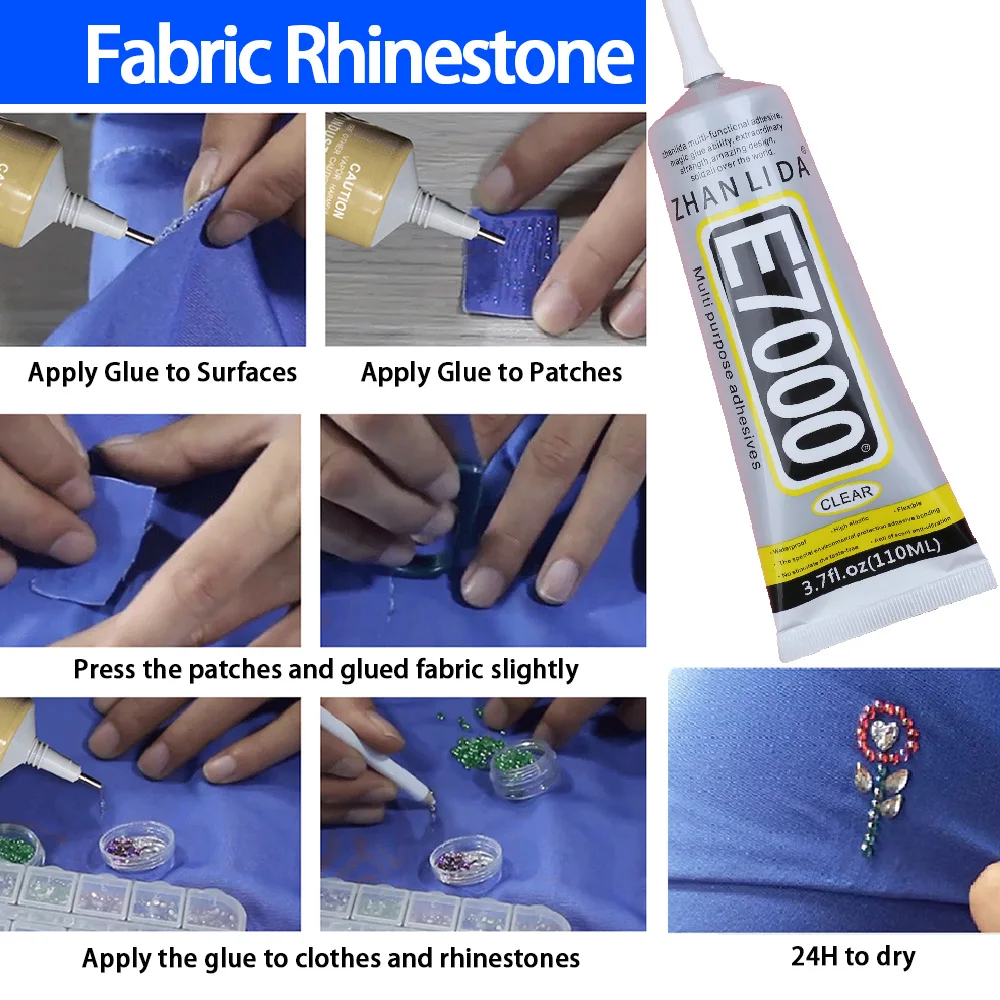 Transparent E7000 Glue Phone Repair Rhinestones Jewelry Making Fabric Textile Cloth PU Leather Pearl Bead Crystal Stone Adhesive 3