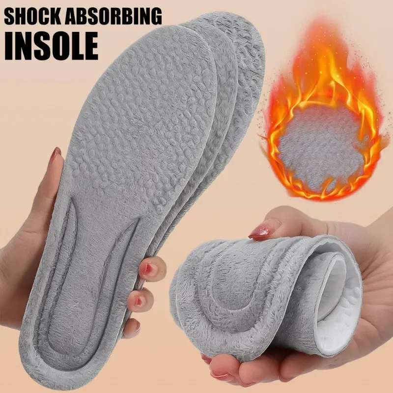 Plush Self Heated Insoles Winter Thicken Insoles Shock-absorbent Breathable Chill-proof Warm Fashion Women Men Absorbent orthopedic insoles shoe inserts