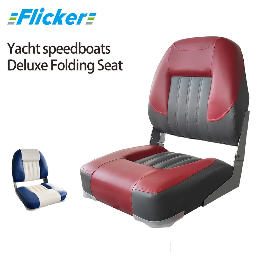 Boat Seat, Folding Boat Chair with Thickened Sponge Padding and Hinge, Fold-Down Captain Chair for Fishing