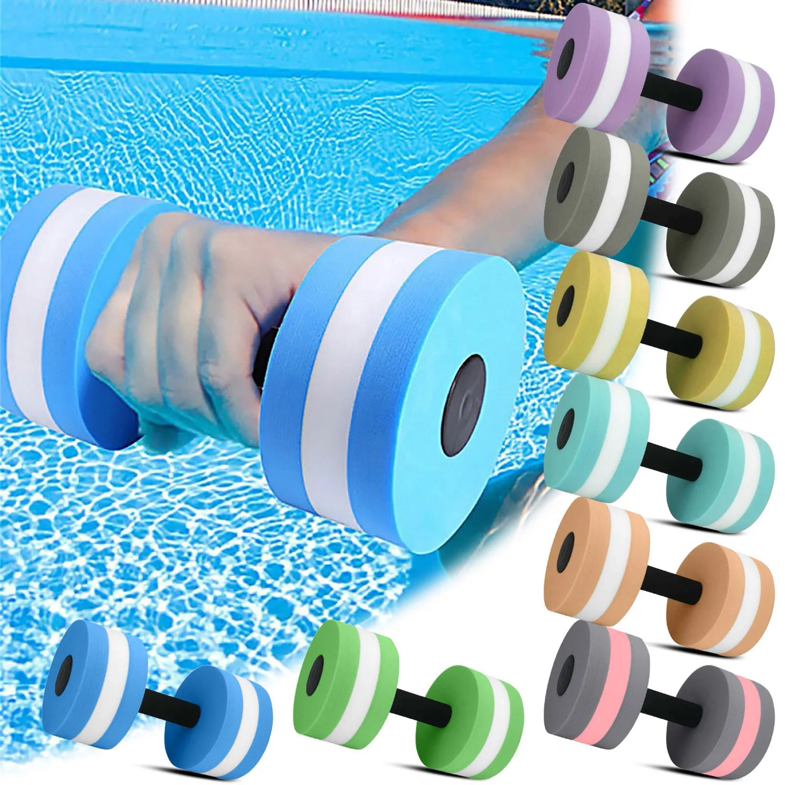 Single water dumbbell bottle EVA foam dumbbell Water aerobics fitness Floating Swim Gym Dumbbell Unisex Fitness Equipment