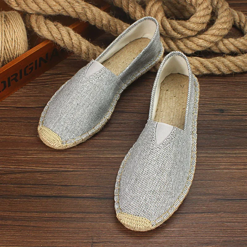 Autumn Men Canvas Shoes Breathable Men's Casual Shoes Slip-On Hemp Shoes Graffiti Espadrilles Women Footwear Flats