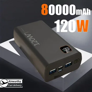 Caricabatteria portatile ad alta capacità da 50000 mAh 120 W Caricabatteria Power Bank a ricarica super veloce per iPhone Samsung Xiaomi