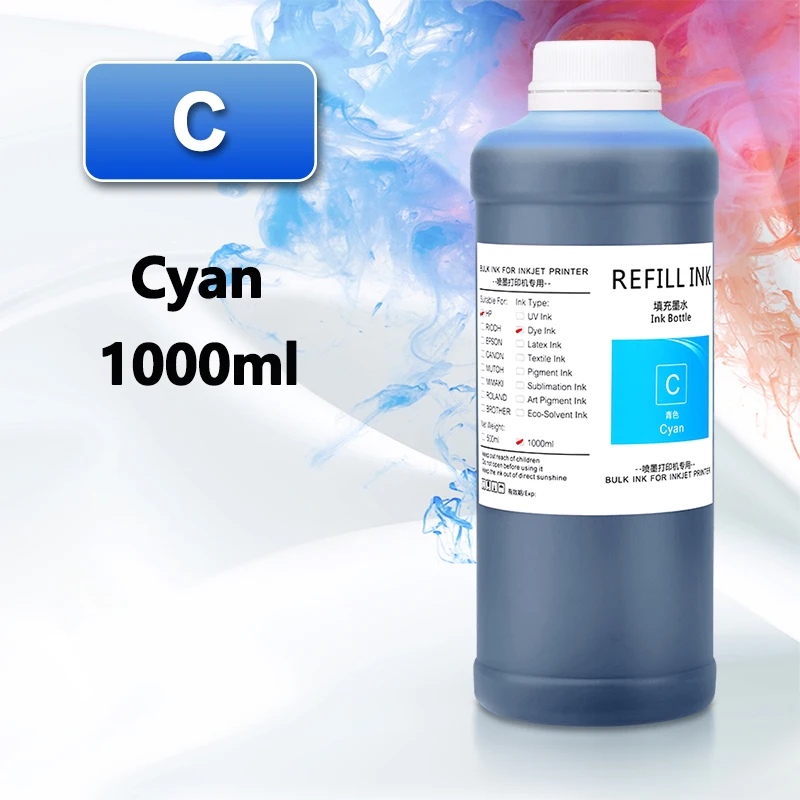 For HP 727 1000ml Refill Dye Ink Compatible For HP 72 T770 T790 T1120 T1200 727 T920 T1500 T2500 T930 T1530 T2530 Printer