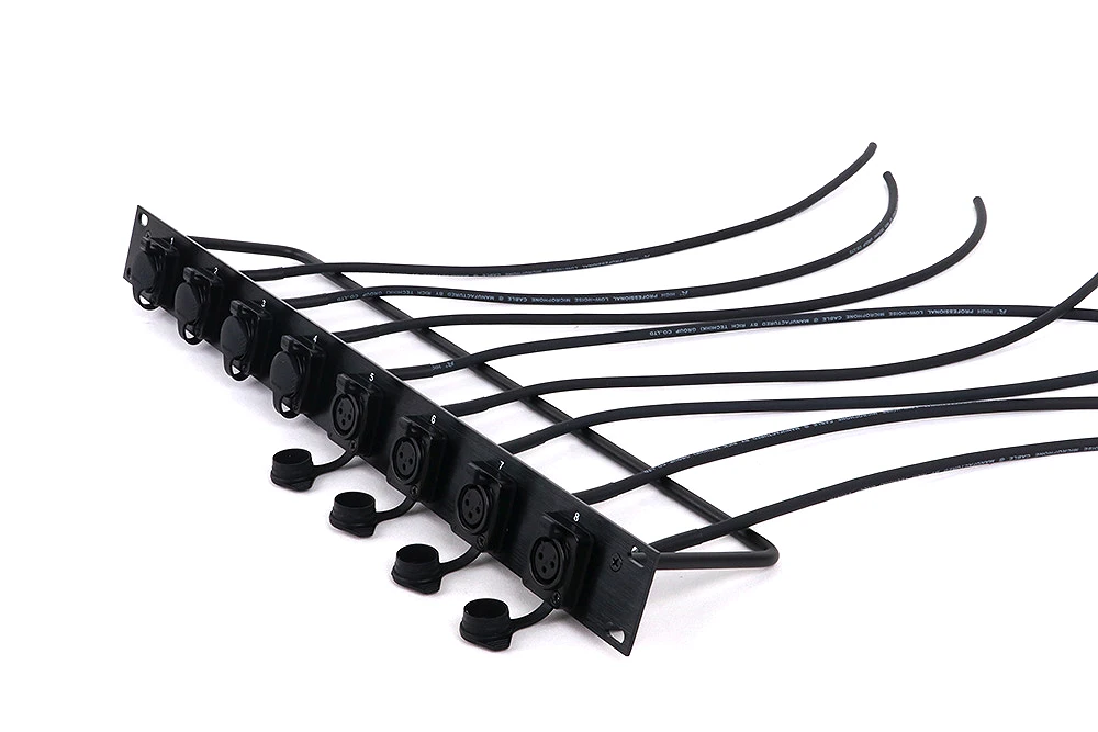 8-Kanal-Metall-Rack-Panel 1-Space-Punch-Out der D-Serie 1u d-Serie gestanzte Rack-Paneele 1u Rack-Panel 8 mit xlr d-Typ-Panel – Detail 5
