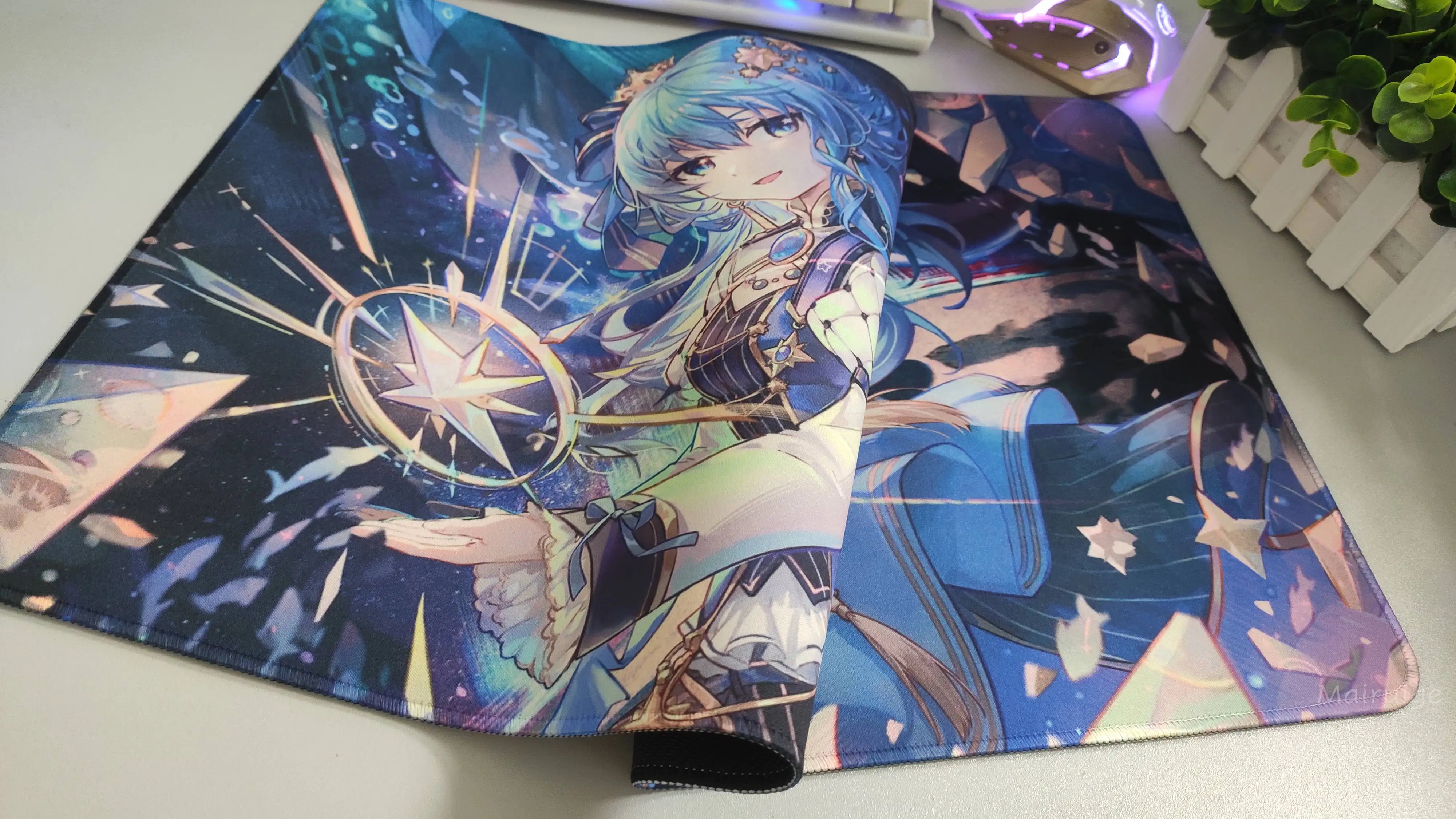grande mouse pad hoshimachi suisei anime computador notebook mouse tapete antiderrapante teclado almofada de mesa acessórios de configuração de jogos hololive