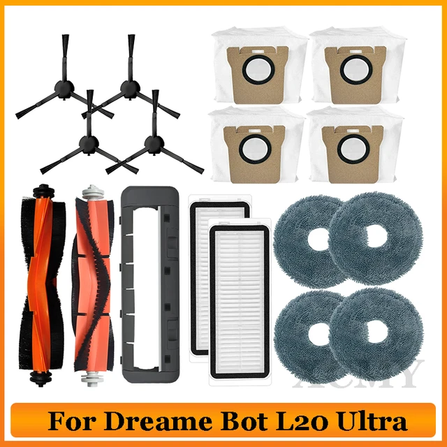 Accessories For Dreame L20 Ultra / L20 Ultra Complete Robot Vacuum  Cleaner,Main Brush, Dust Bags, Mop Cloth - AliExpress