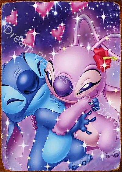 ディズニーリロとスティッチの金属製の弓の装飾,漫画の文字,鉄の