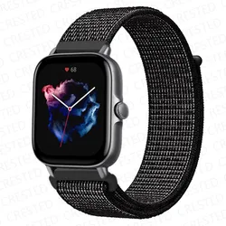 Nylon Sport Watch Band Bracelet - 20mm/22mm Adjustable Strap for 22mm (Reflective black 21)