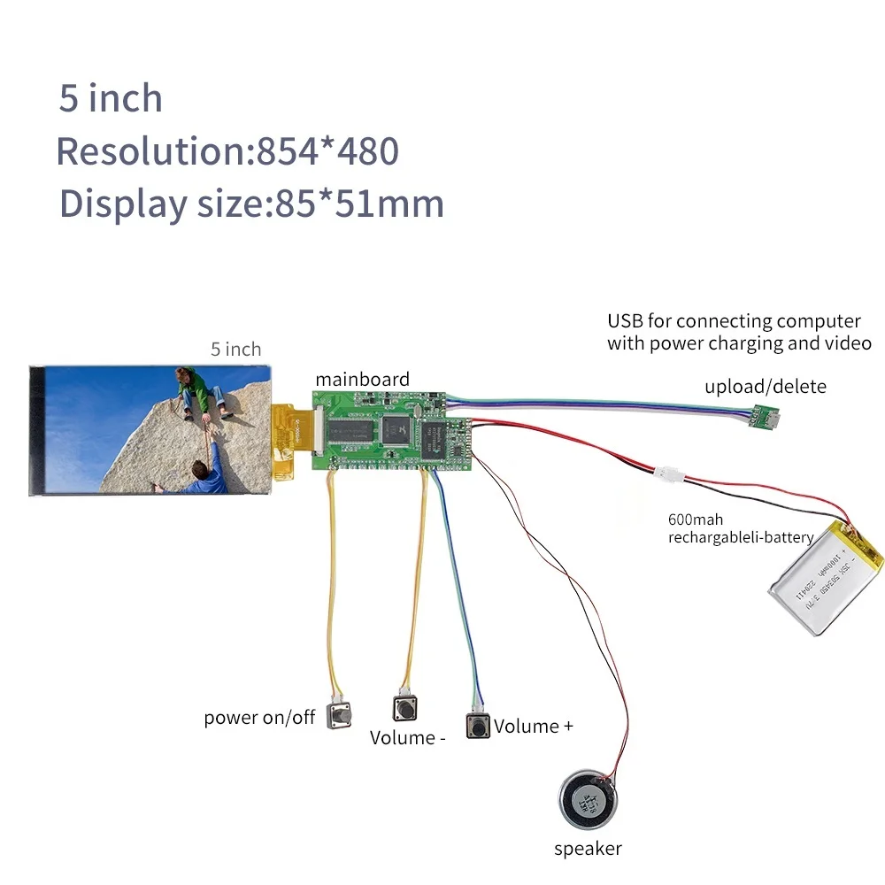5-in-video-ekran-mod-l-ile-1g-bellek-pil-usb-istemci-i-in-dy-do-um