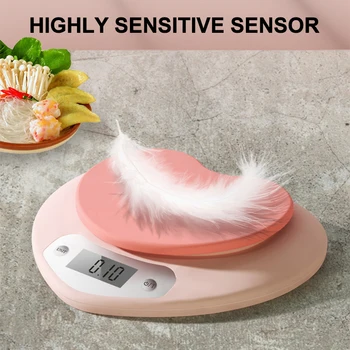 Multi-Function Kitchen Baking Scale – Pink Heart-Shaped Portable High-Precision Digital Scale 5kg/1g, 3kg/0.1g LCD Electronic Scale